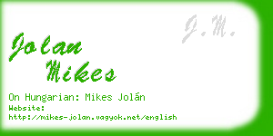 jolan mikes business card