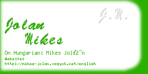jolan mikes business card